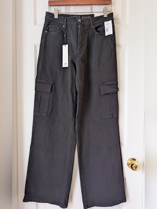 Yoga Jeans Denim - Yoga Jeans Wide Leg Black Cargo Jeans